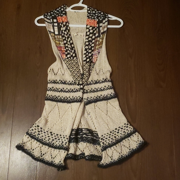 Moth Anthropologie open vest unique patchwork - Picture 2 of 2